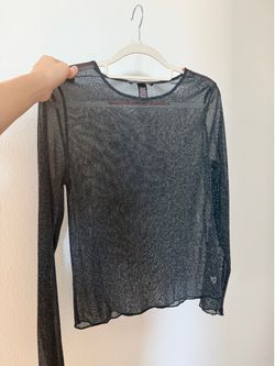 Victoria's Secret Shimmer Sheer Long Sleeve Top (XS/S)