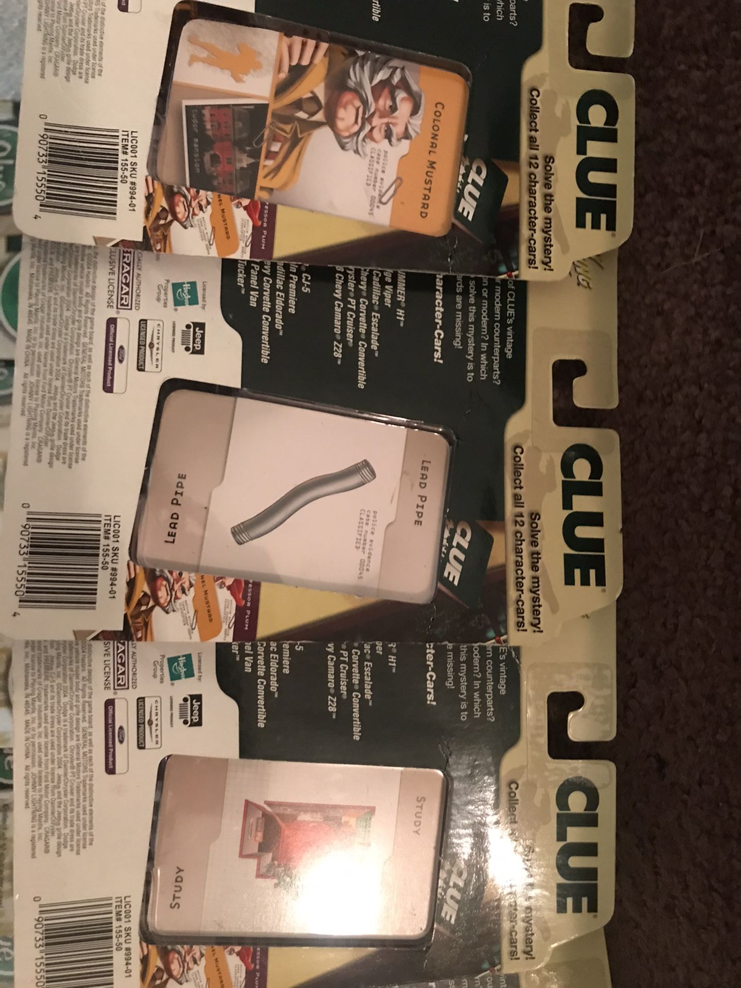2004-(Clue w/ game cards) 13 Johnny Lightening 1:64 cars