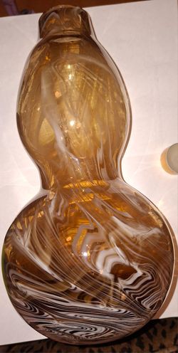 VINTAGE HAND-BLOWN BULBOUS VASE HOME DECOR