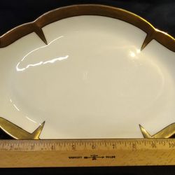 Vintage Limoges 12" Platter with Gold Trim 