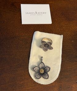 James Avery Beaded Festive Flower Pendant and Ring
