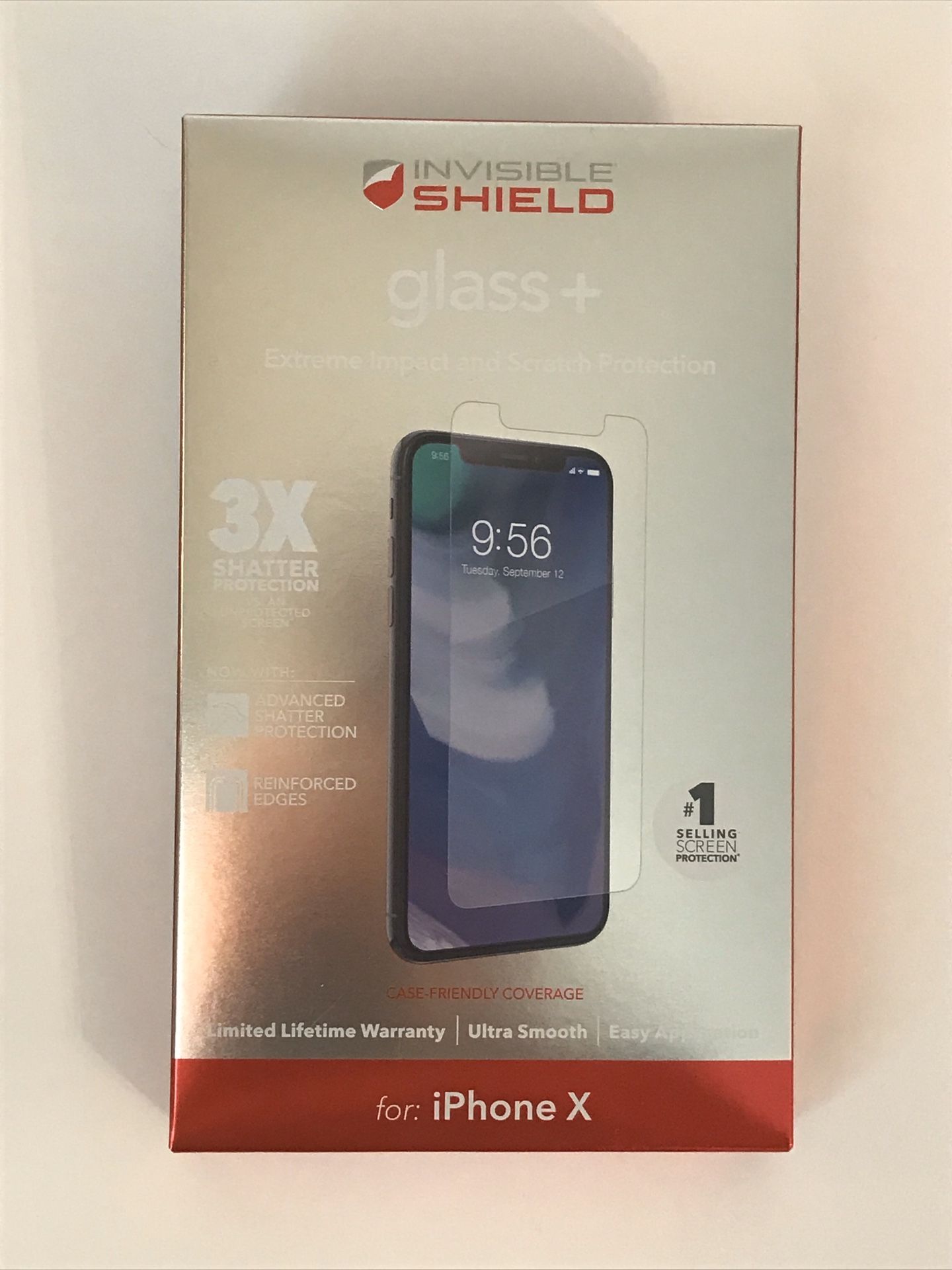 NEW ZAGG Invisible Shield Glass+ Screen Protector for Apple iPhone X