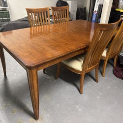 Beautiful Wood Dining Table & Chairs Set (Expandable)