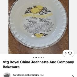 Vtg Royal China Jeannette And Company Bakeware