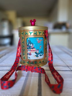 Gold Mickey and Friends Christmas Popcorn Bucket
