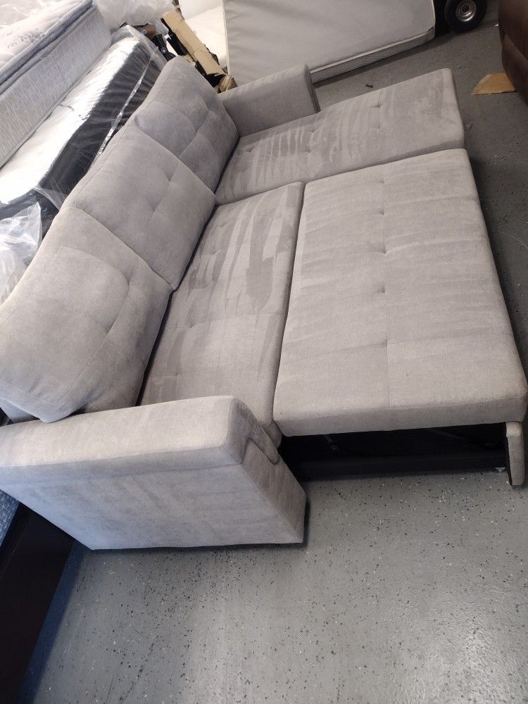 Grey Sleeper Sofa Sectional 