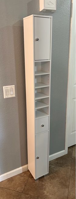 (NEW) 71”High White Bath Cabinet