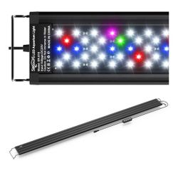 Led Aquarium Light for Plants-Full Spectrum Fish Tank Light with Timer Auto On/Off, 48-54 Inch, Adjustable Brightness, White Blue Red Green Pink LEDs 
