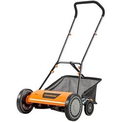 LawnMaster LMRM1801 Push Reel Lawn Mower 18-Inch 5-Blade Orange
