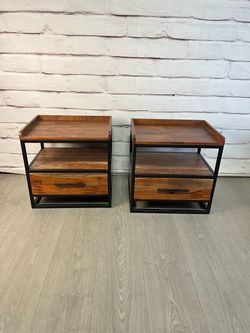 Industrial Style Nightstands 2pc