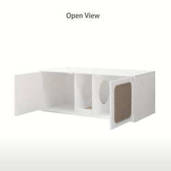 Double Cat Litter Box Enclosure With Sisal Scratching 