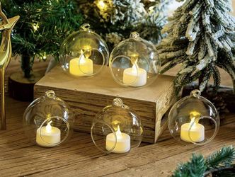 Hanging Glass Tealight Holder Globe Plant Terrariums Glass Orbs Air Plants 