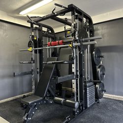 Smith Machine 300 | Adjustable Bench | 245lb Cast Iron Olympic Weights | 7ft Olympic Bar | Fitness | Gym Equipment | FREE DELIVERY/INSTALLTION 🚚 