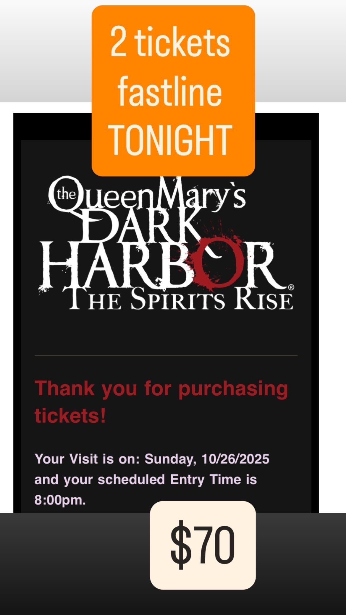 Tonight Queen Mary Tickets