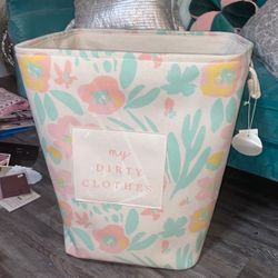New Chic Floral Pastel Linen Laundry Hamper 