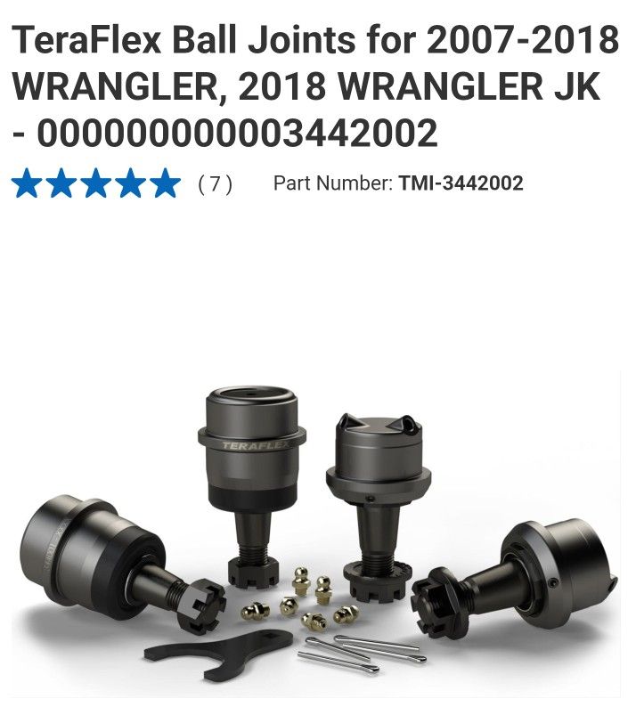 Teraflex Heavy Duty Ball Joints
(07-18 Jeep Wrangler JK)