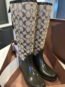 Women’s Brown Coach Rain Boots 