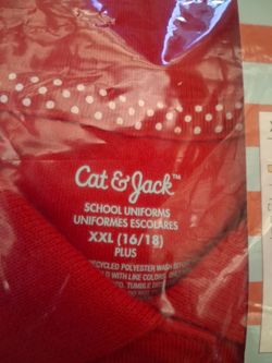 Cat & Jack red school uniform polo is a size XXL (16/18) and features a Plus fit