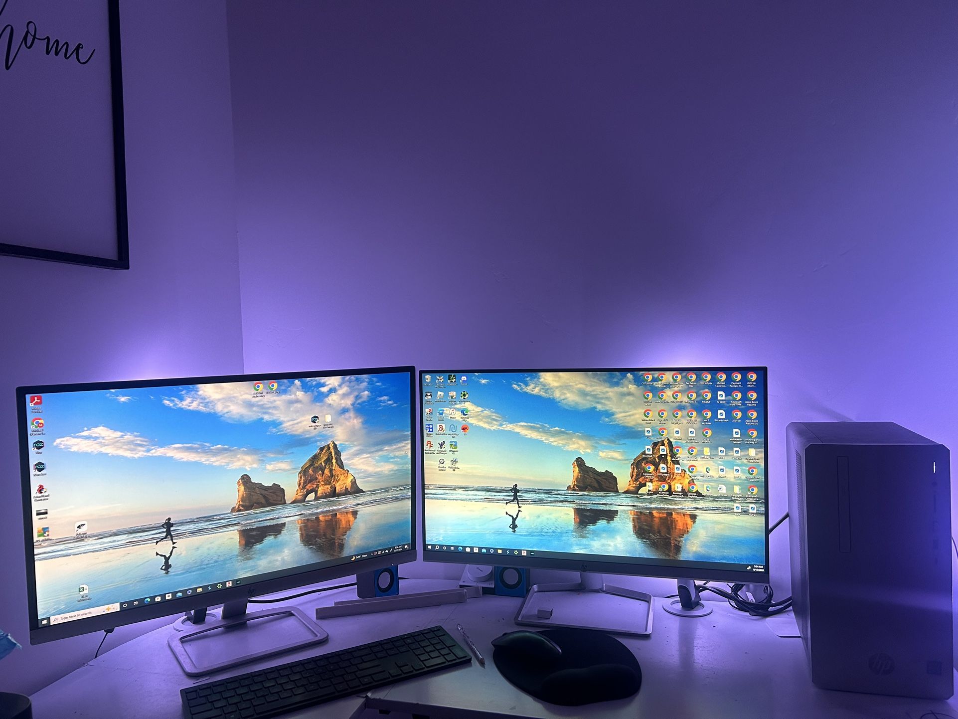 Hp Desktop And Dual Monitors 