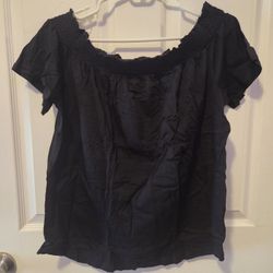 Liz Claiborne XL Black Off-the-Shoulder Top NWT