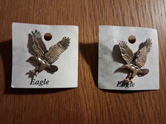 2 Available: NEW Eagle Lapel Pins (Large) with Double Post Backing $3 Each
