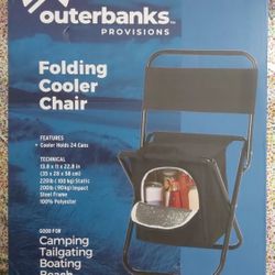 Brand New Cooler Chair Ice Chest Camping Sports Events Chair- Black