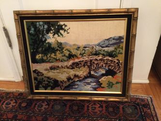 Needlepoint Landscape Framed