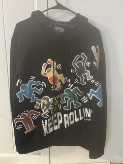 Medium Keith HaringBlack Embroidered Sweatshirt Men's