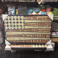 ⚾️ Baseball Wall Art – “Take Me Out to the Ballgame” Vintage Sign | Sports Decor 