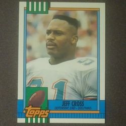 1990 Topps Jeff Cross Miami Dolphins #317 Defensive End Football Card Collectible Vintage Sports NFL Trading Professional Pro