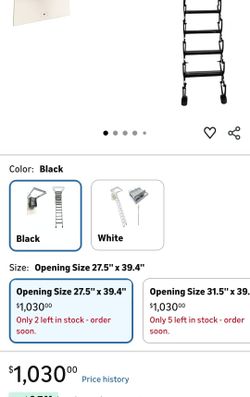 TECHTONGDA Attic Ceiling Ladder Pull Down Attic Stairs, 10.5 Ft Telescoping Folding Loft Ladder Stair, Aluminum-Magnesium Alloy, 27.5'' x 39.4'' Openi