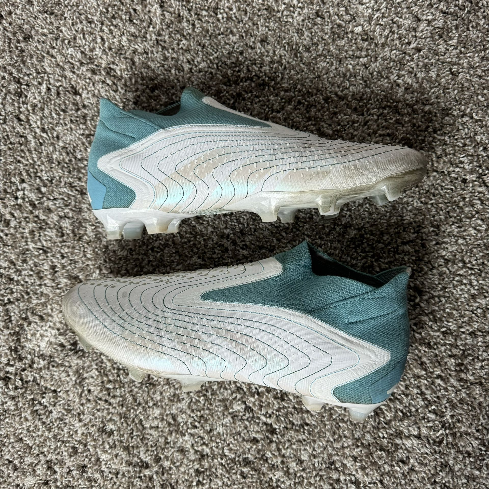 Adidas PREDATOR ACCURACY+ FG White Grey Blue Size 11 US Mens FZ6276