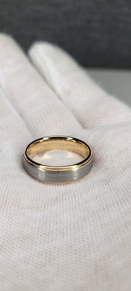 Mens Rose Gold Colored Tungsten Wedding Band, Ring Size 6, 7, 8, 9 & 11
