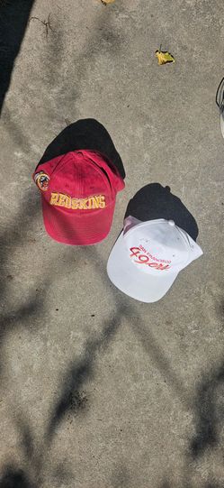 Vintage 90s snapback hats red skins and 49ers