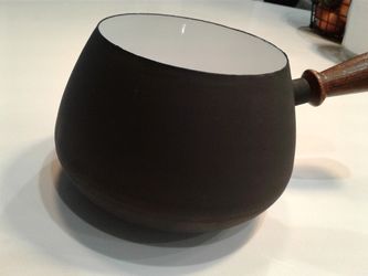 Enameled saucepan, butter warmer, milk boiler. New