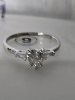 1ct Size 9 Moissanite sterling silver 925 heart-shaped ring