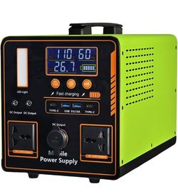 Portable Power Station, 1216Wh 1200W, Automotive-grade LiFePO4 Battery, backup power supply, Reinforced Metal Frame, suitable for outdoor camping home