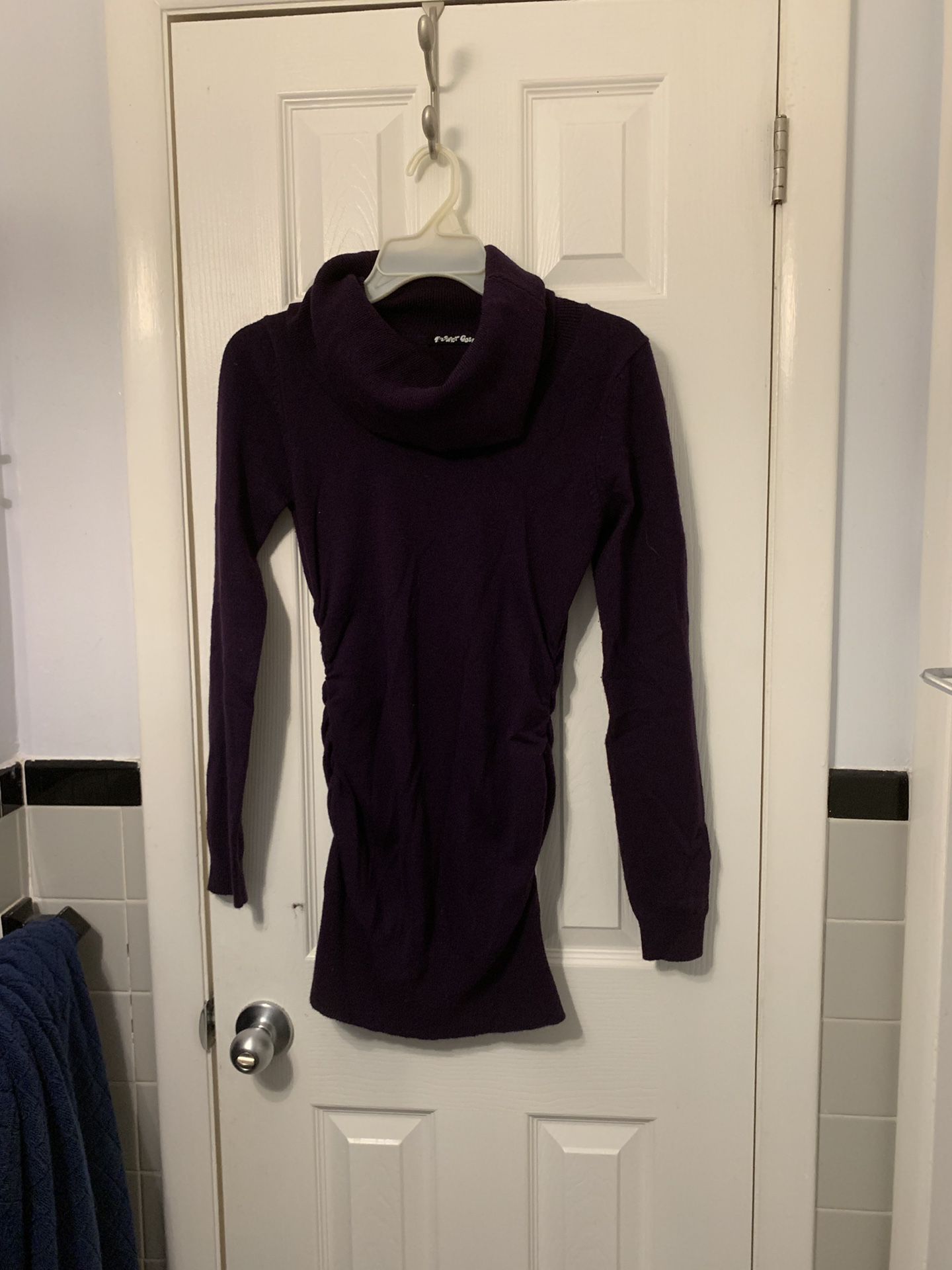 Purple sweater dress