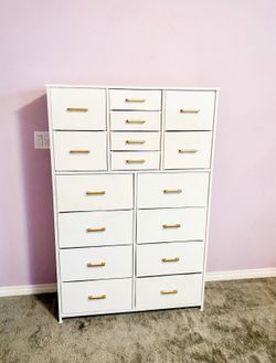 Fabric 16-drawer dresser