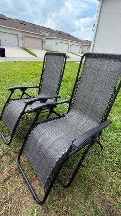 Selling 2 Gray and Black Lounge Chairs