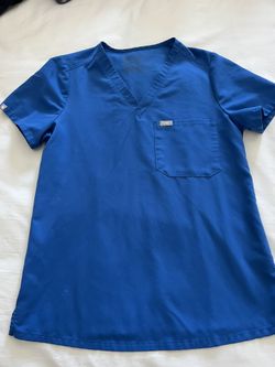 Figs Roya Blue Scrub Top Size Small