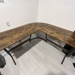 L Shaped Wooden Desk
