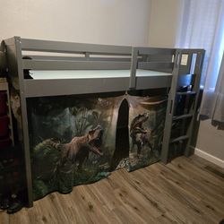 Loft Bed  With 2  Canopy Cover As Seen On Pictures  1 Dinosaur  And Spiderman No Matress.