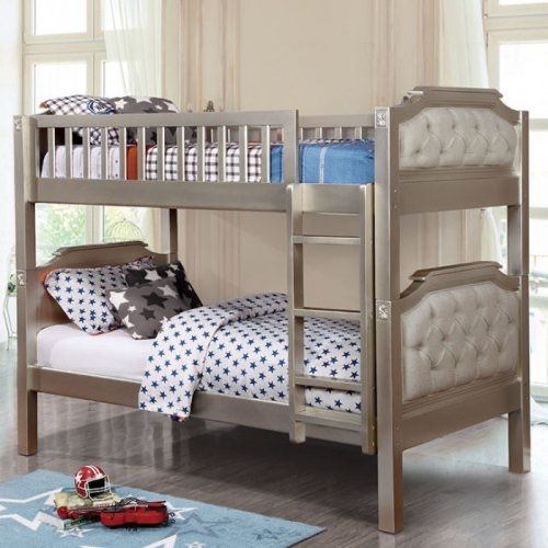 Twin/Twin Tufted Bunk Bed @Elegant Furniture