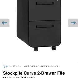 2 Drawers File Cabinet ( Avail In Black and White) 