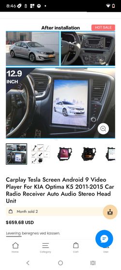 Carplay Tesla Screen Android 9 Video Player 150 obo