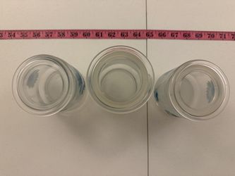 Clear glass storage jars with lid
