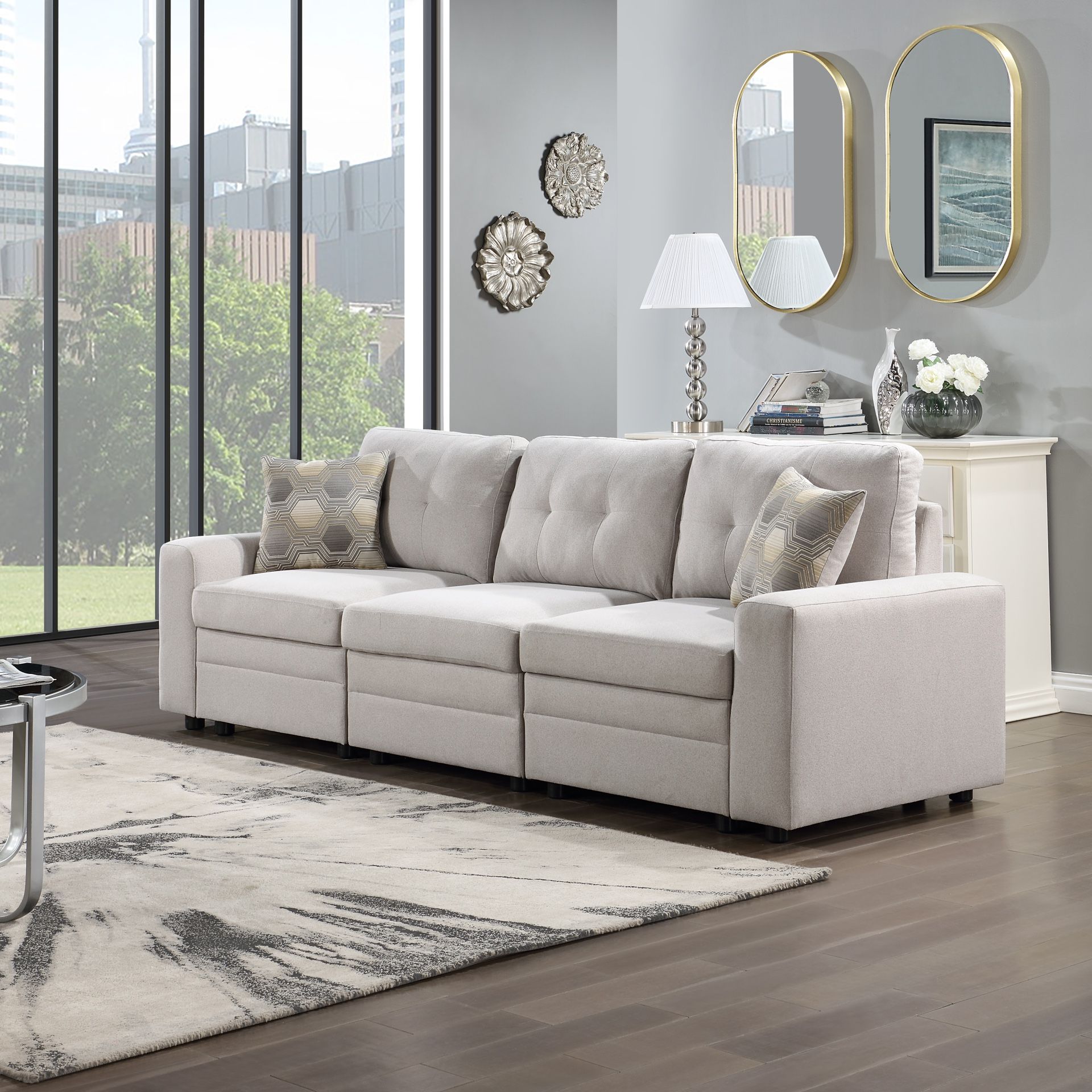 Leisure Space - Oceanside Modular Sofa (Beige)