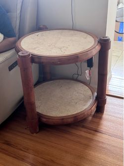 Wood & Stone End Table