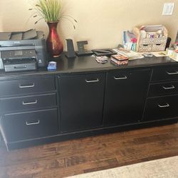 black wooden credenza